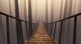 Camino suspendido en la niebla