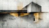 Composición geométrica en tonos grises y amarillos