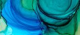 Fluidos tonos en acuarela azul y verde