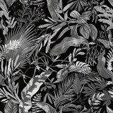 Jardín monocromático de follaje tropical