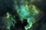 Nebulosa vibrante en azul y verde