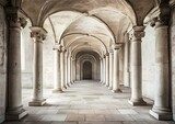 Pasillo clásico de columnas simétricas