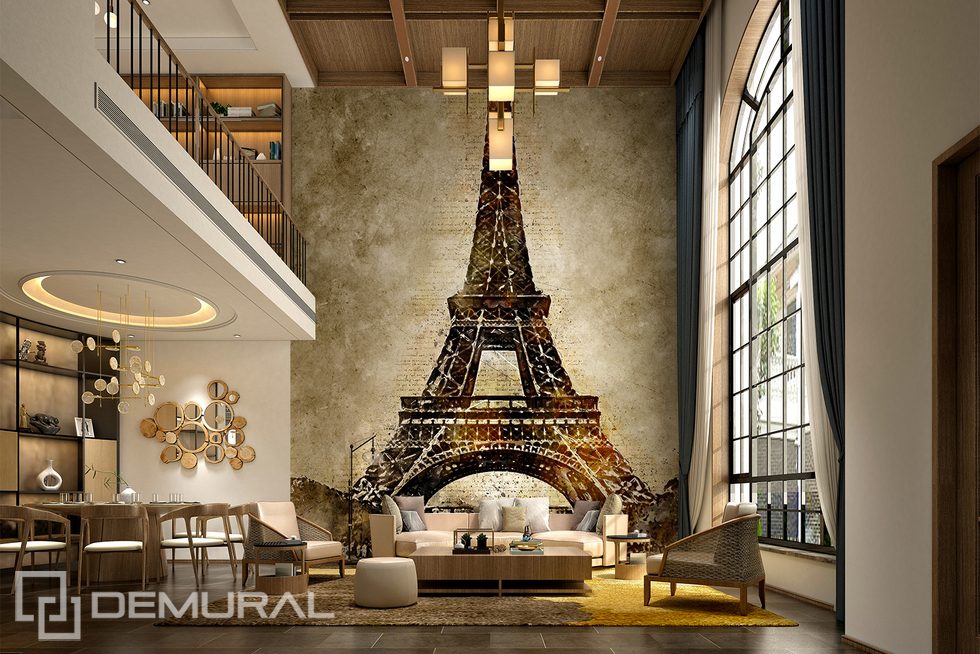 El gran mural de la casa? Por qué no! Fotomurales la Torre Eiffel Fotomurales Demural