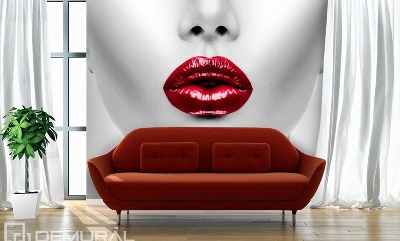 labios rojos fotomurales para salon fotomurales demural