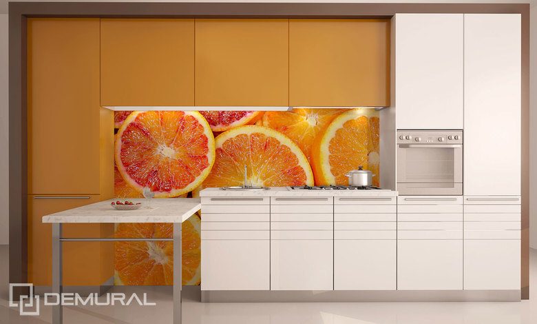 jugosos citricos en la pared fotomurales para cocina fotomurales demural