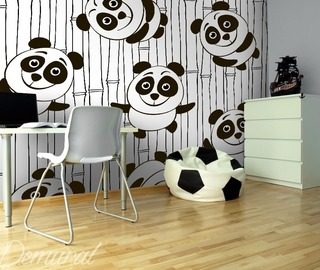 pandas felices fotomurales orientales fotomurales demural