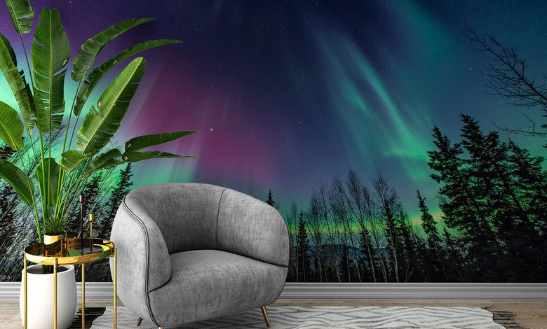 la hipnotica aurora boreal fotomurales paisaje fotomurales demural