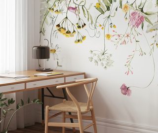 cortina floral delicada fotomurales para la habitacion de joven fotomurales demural