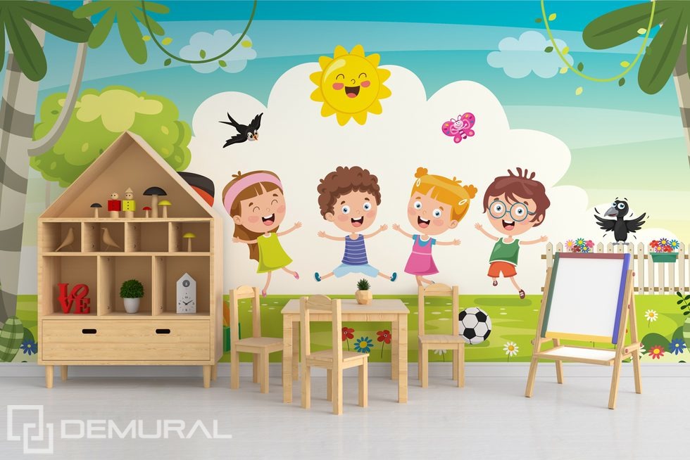 La energía de los niños felices Fotomurales para cuarto de niños Fotomurales Demural