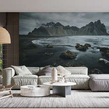 Paisaje-islandes-con-playa-negra-fotomurales-montanas-fotomurales-demural