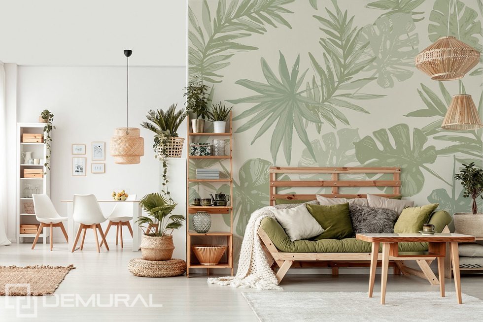Acento tropical en el salón Fotomurales para salón Fotomurales Demural