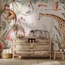 Historia-exotica-con-habitantes-de-la-jungla-fotomurales-para-cuarto-de-ninos-fotomurales-demural