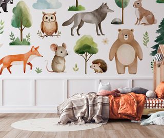 aventura en el bosque con adorables animales fotomurales para cuarto de ninos fotomurales demural