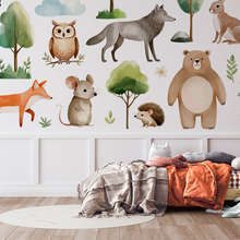 Aventura-en-el-bosque-con-adorables-animales-fotomurales-para-cuarto-de-ninos-fotomurales-demural