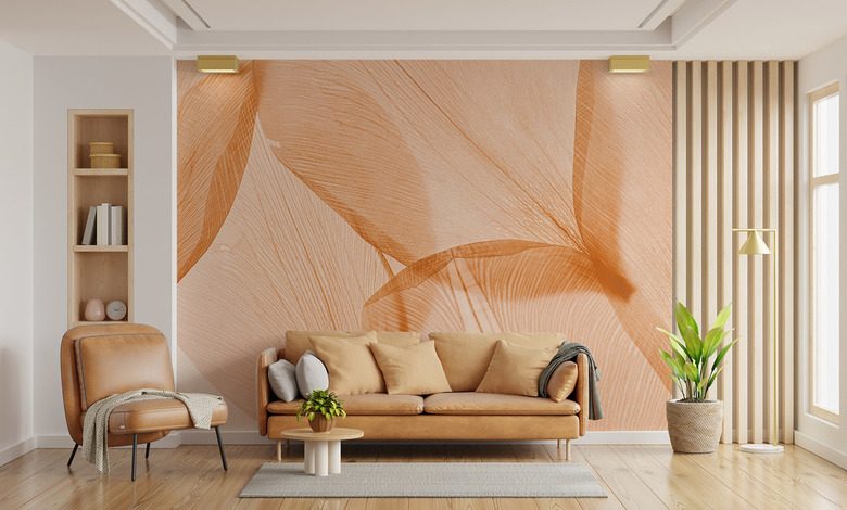 sutil elegancia en tonos melocoton fotomurales para salon fotomurales demural