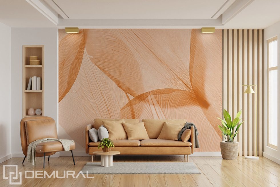 Sutil elegancia en tonos melocotón Fotomurales para salón Fotomurales Demural