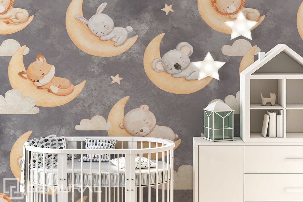 Dulces sueños con amigos del bosque Fotomurales para cuarto de niños Fotomurales Demural