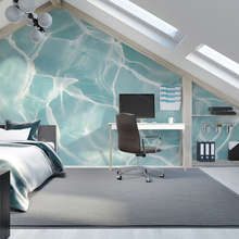 Superficie-turquesa-con-reflejos-de-luz-fotomurales-para-dormitorio-fotomurales-demural