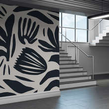 Patron-vegetal-en-blanco-y-negro-de-alto-contraste-fotomurales-flores-fotomurales-demural