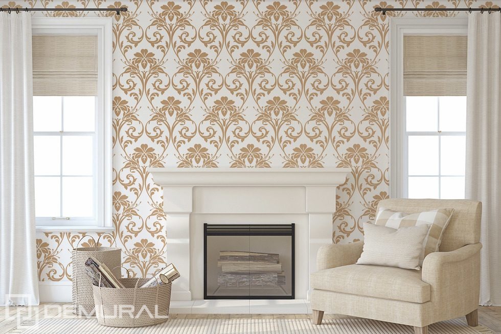 Ornamento clásico con elegancia dorada Fotomurales para salón Fotomurales Demural