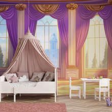 Salon-de-princesa-de-cuento-al-atardecer-fotomurales-para-cuarto-de-ninos-fotomurales-demural