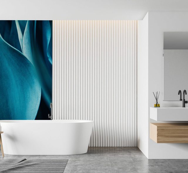 elegancia turquesa de los petalos florales fotomurales para cuarto de bano fotomurales demural