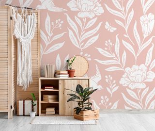 flores empolvadas en un sutil estilo boho fotomurales para salon fotomurales demural