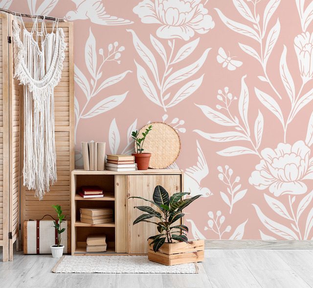 flores empolvadas en un sutil estilo boho fotomurales para salon fotomurales demural