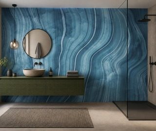 ondas ritmicas de piedra azul fotomurales para cuarto de bano fotomurales demural