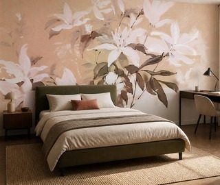 juego delicado de luz sobre un motivo floral fotomurales para dormitorio fotomurales demural