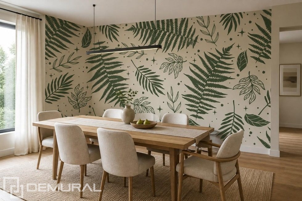 Verde sutil de las hojas como decoración mural Fotomurales Texturas Fotomurales Demural