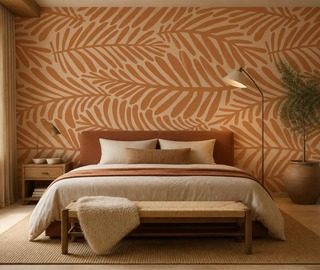 ritmo calido del motivo vegetal en la pared fotomurales para dormitorio fotomurales demural