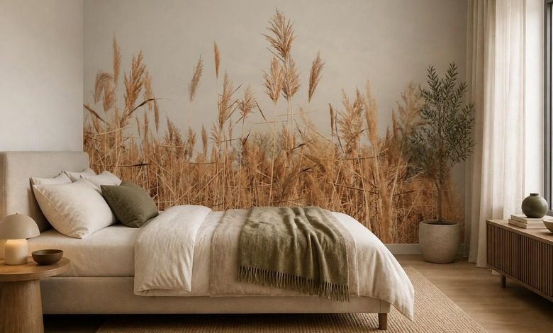 estilo naturalista con motivo vegetal fotomurales para dormitorio fotomurales demural