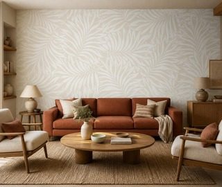 papel pintado elegante con motivo de hojas sutiles fotomurales para salon fotomurales demural