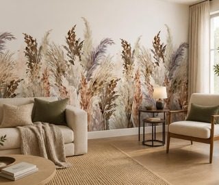 decoracion elegante con hierbas pampas fotomurales para salon fotomurales demural