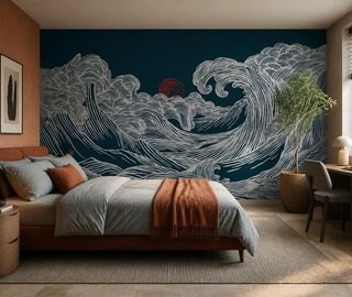 luz del atardecer sobre un motivo ondulante fotomurales para dormitorio fotomurales demural
