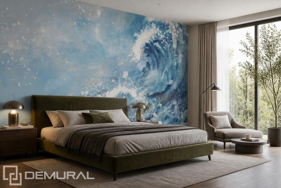 Expresión rítmica del motivo ondulante en el dormitorio Fotomurales para dormitorio Fotomurales Demural