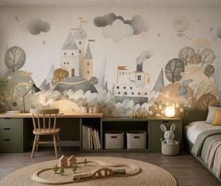 ritmo suave y escala de un panorama de cuento en la pared fotomurales para cuarto de ninos fotomurales demural