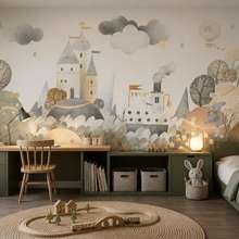 Ritmo-suave-y-escala-de-un-panorama-de-cuento-en-la-pared-fotomurales-para-cuarto-de-ninos-fotomurales-demural