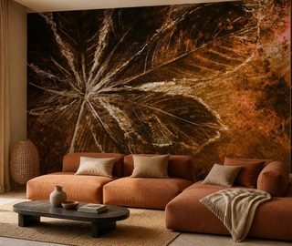contraste de marrones calidos y acentos claros fotomurales para salon fotomurales demural