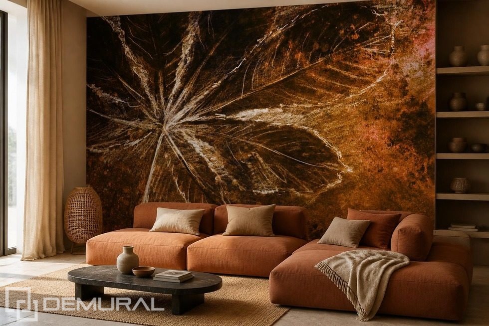 Contraste de marrones cálidos y acentos claros Fotomurales para salón Fotomurales Demural