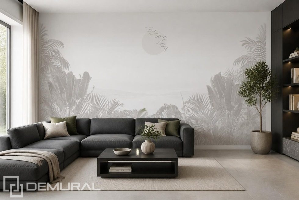 Sutil juego de formas vegetales y luz Fotomurales para salón Fotomurales Demural