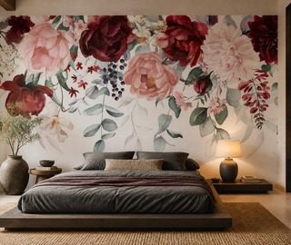 luz suave con motivo floral fotomurales para dormitorio fotomurales demural