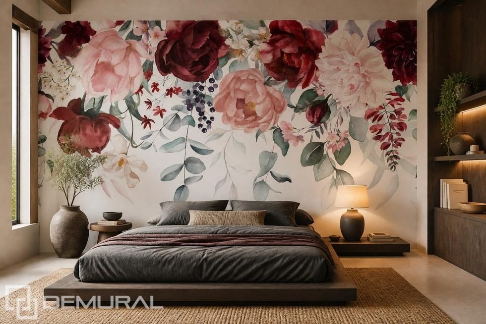 Luz suave con motivo floral Fotomurales para dormitorio Fotomurales Demural