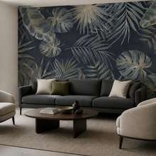 Expresion-decorativa-de-plantas-sobre-fondo-oscuro-fotomurales-para-salon-fotomurales-demural