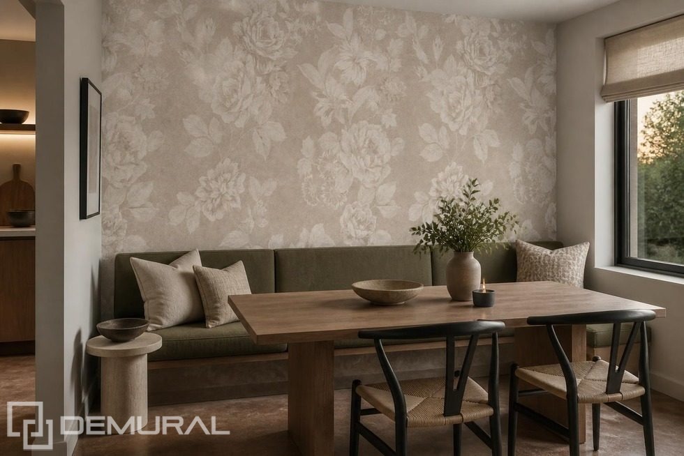 Decoración de pared elegante con motivo floral Fotomurales Flores Fotomurales Demural