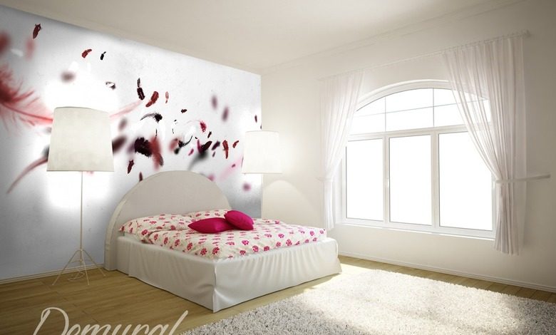 plumon rosa fotomurales para dormitorio fotomurales demural
