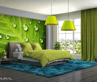 el mundo verde las paredes de hojas fotomurales para dormitorio fotomurales demural